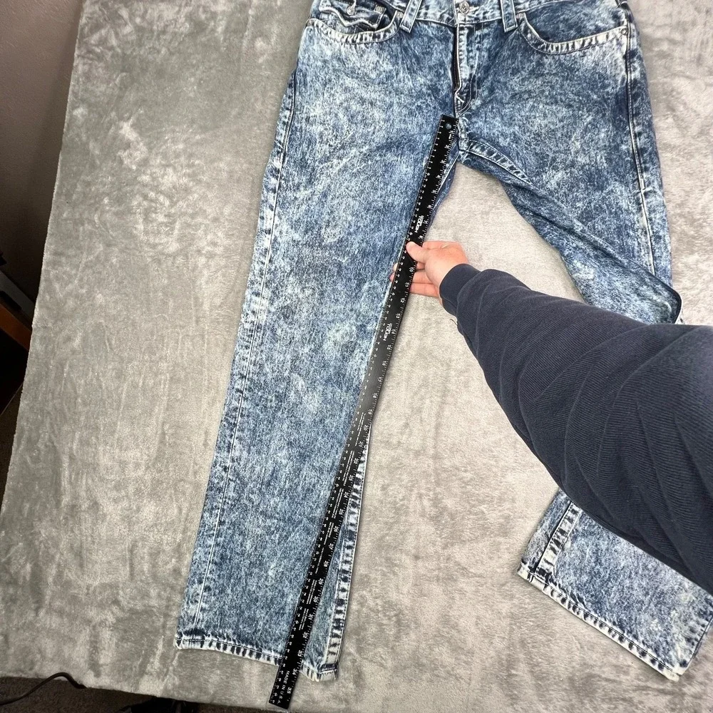 True Religion‎ Jeans Mens 37x34 Blue Acid Wash Straight Flap Pockets Grunge Y2K